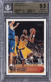 1996-97 Topps #138 Kobe Bryant Rookie Card - BGS GEM MT 9.5